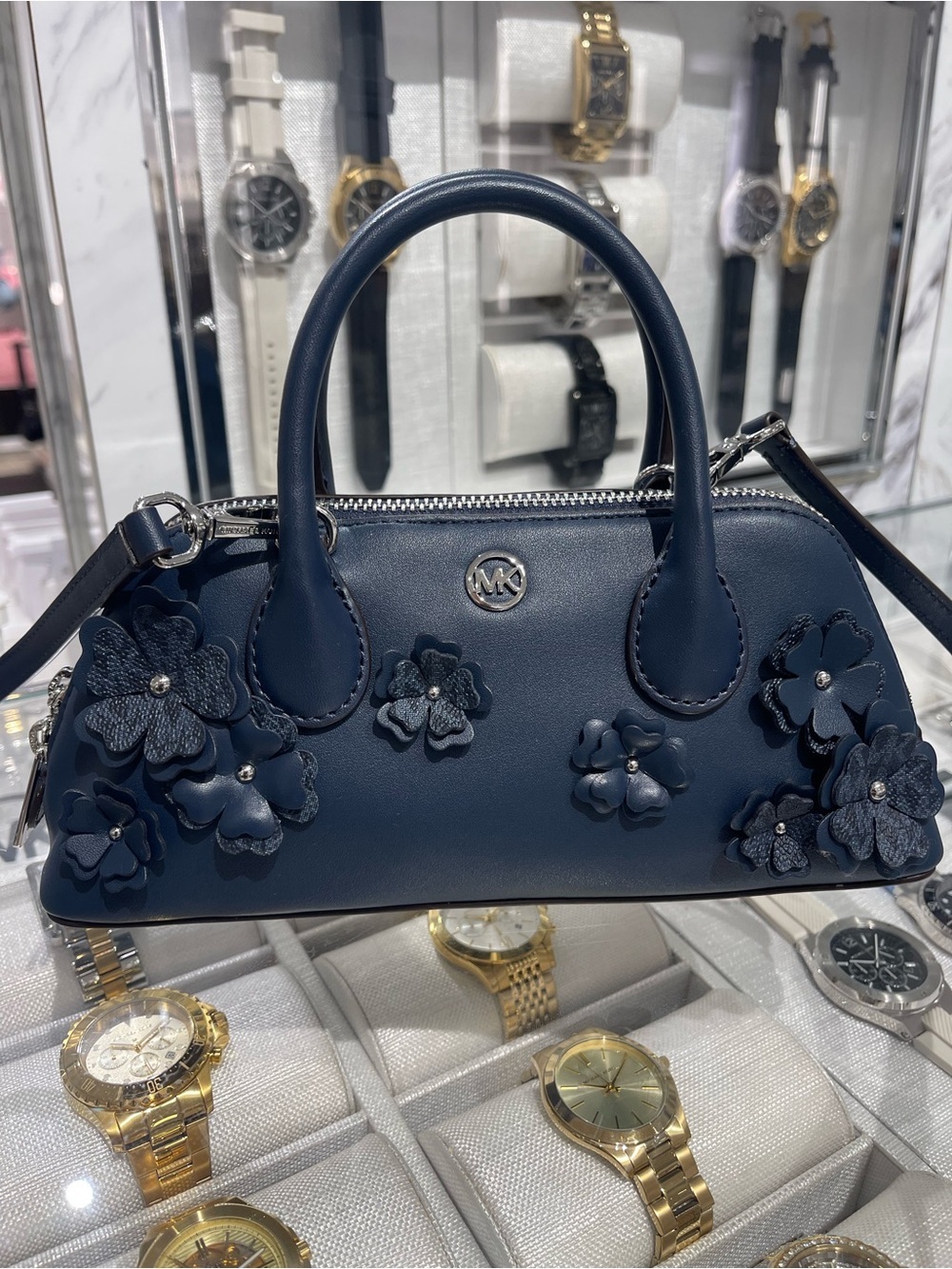Michael Kors Petra Small Floral Embellished Crossbody Bag
Navy
NWT - Picture 8 of 16